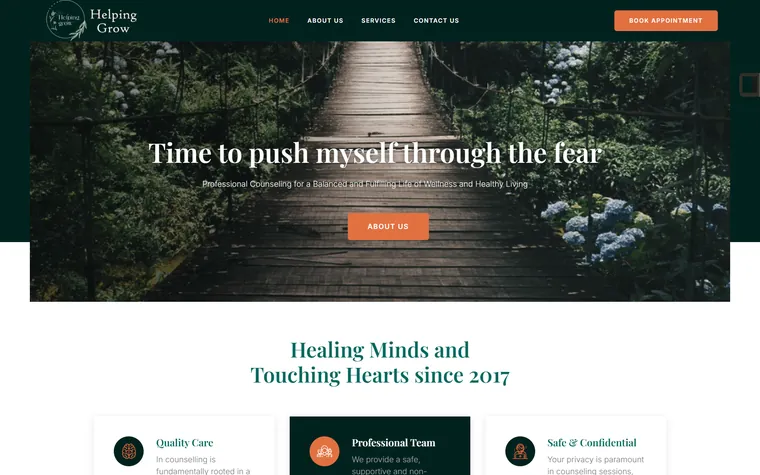 Helping Grow — Wellness Counselling website designed and built by FUTR Agency