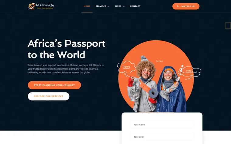 RG Alliance — Travel, Visas & Immigration website designed and built by FUTR Agency