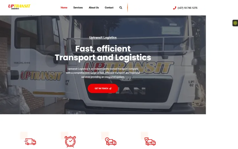 Uptrans Logistics — Logistics Solutions website designed and built by FUTR Agency